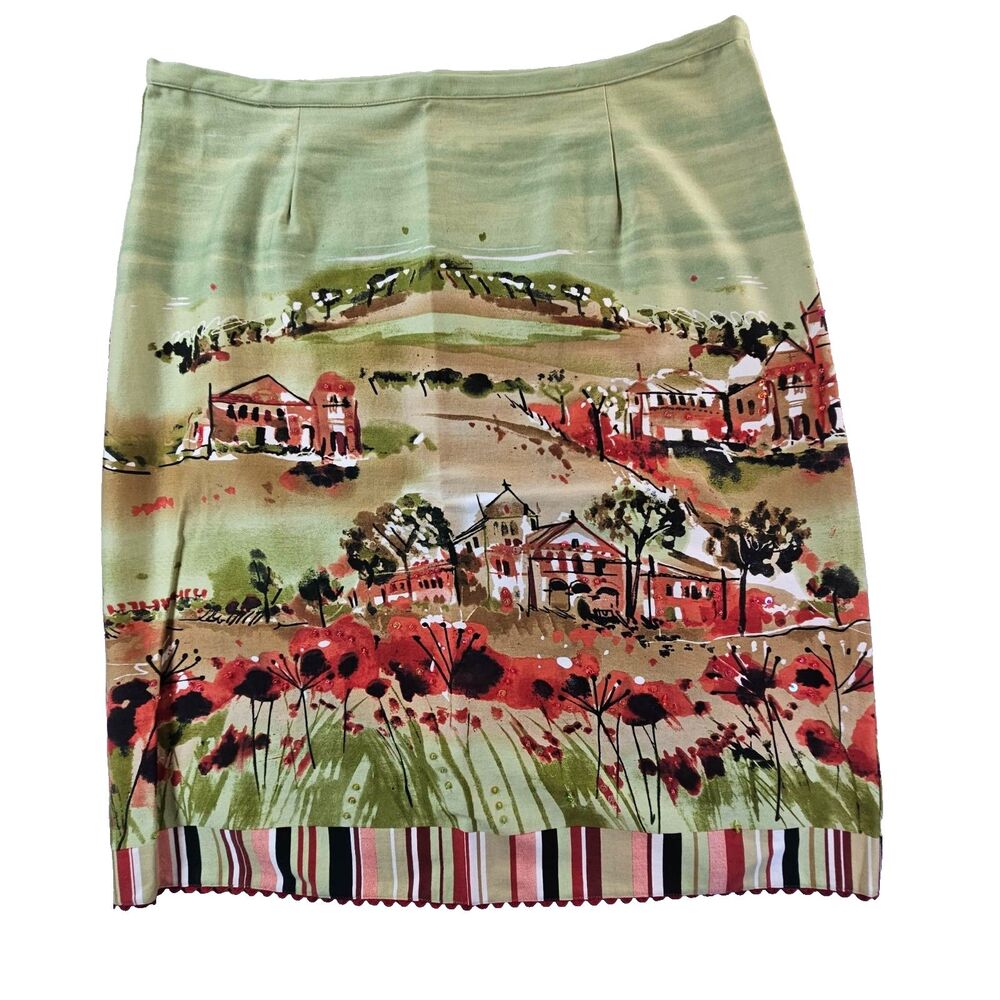 New York City Design Co Skirt 8P Sequin Cityscape Knee Length